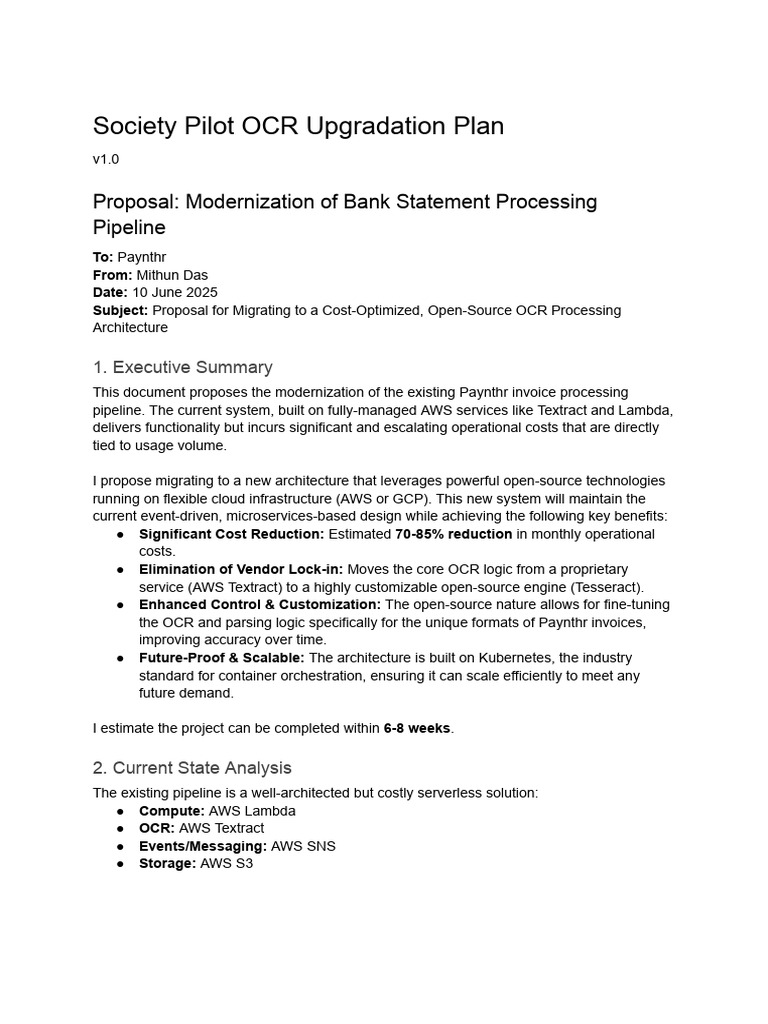 Cost-Effective OCR Migration Proposal | PDF | Amazon Web Services ...