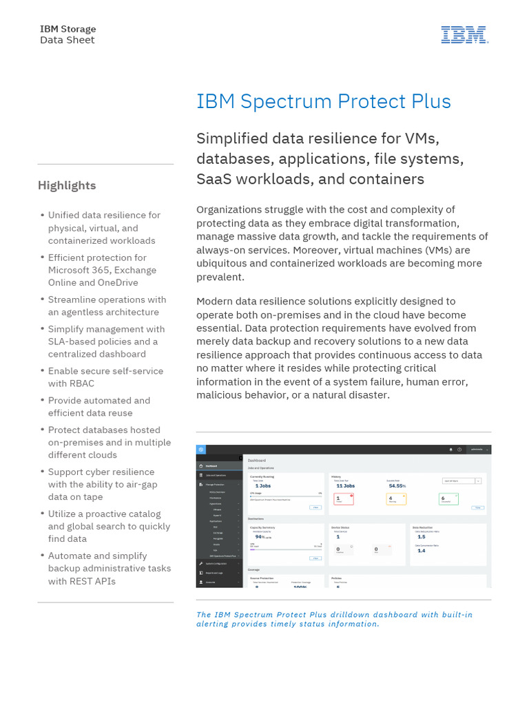 IBM Spectrum Protect Plus Overview | PDF | Cloud Computing | Backup