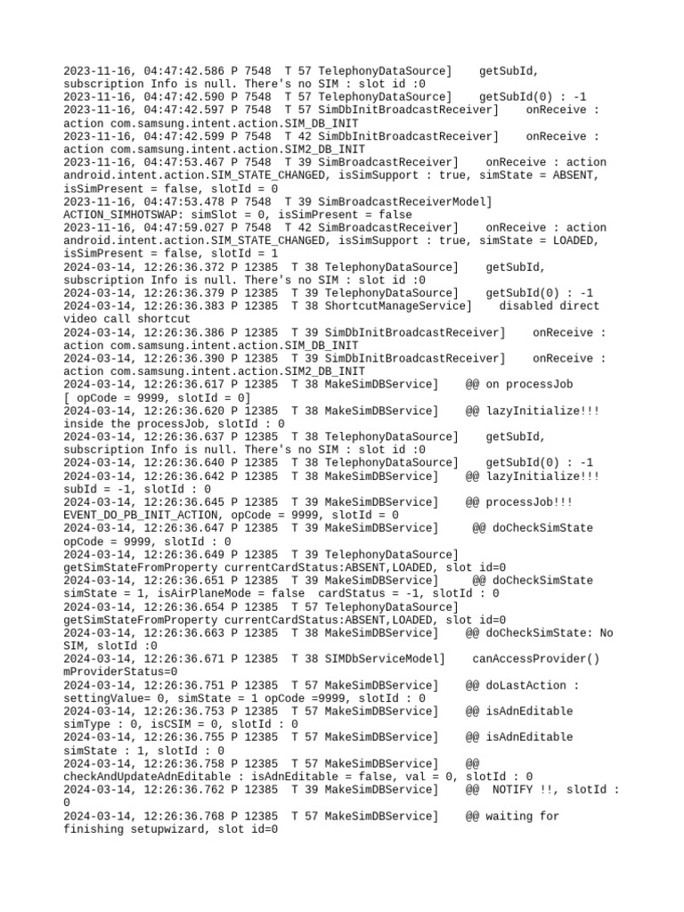 SIM State and Telephony Logs Analysis | PDF
