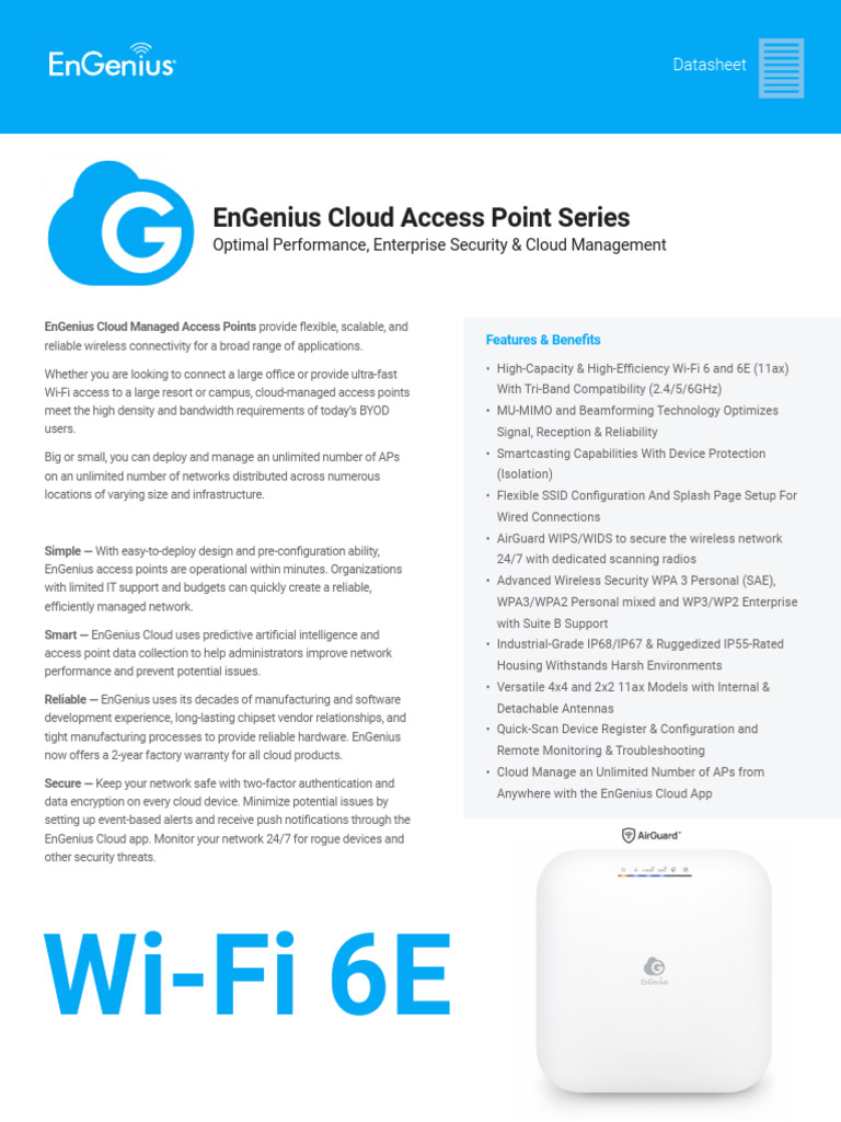EnGenius Cloud Access Point Overview | PDF | Wi Fi | Wireless Access Point