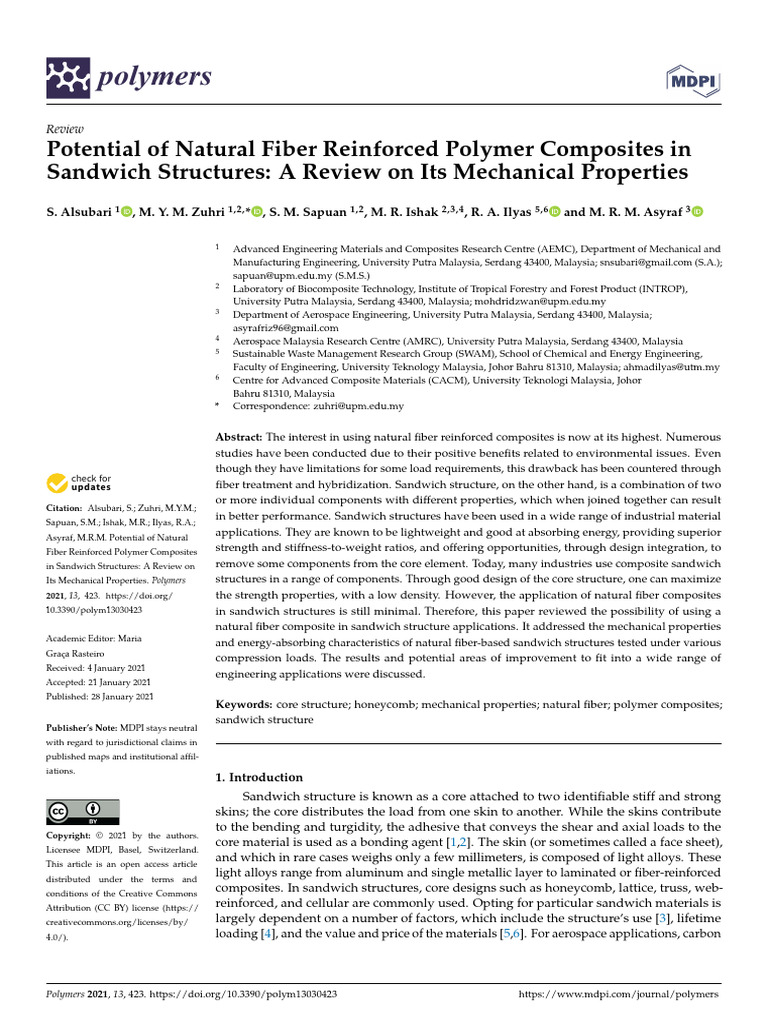 Natural Fiber Polymer Composites Review | PDF | Composite Material | Foam