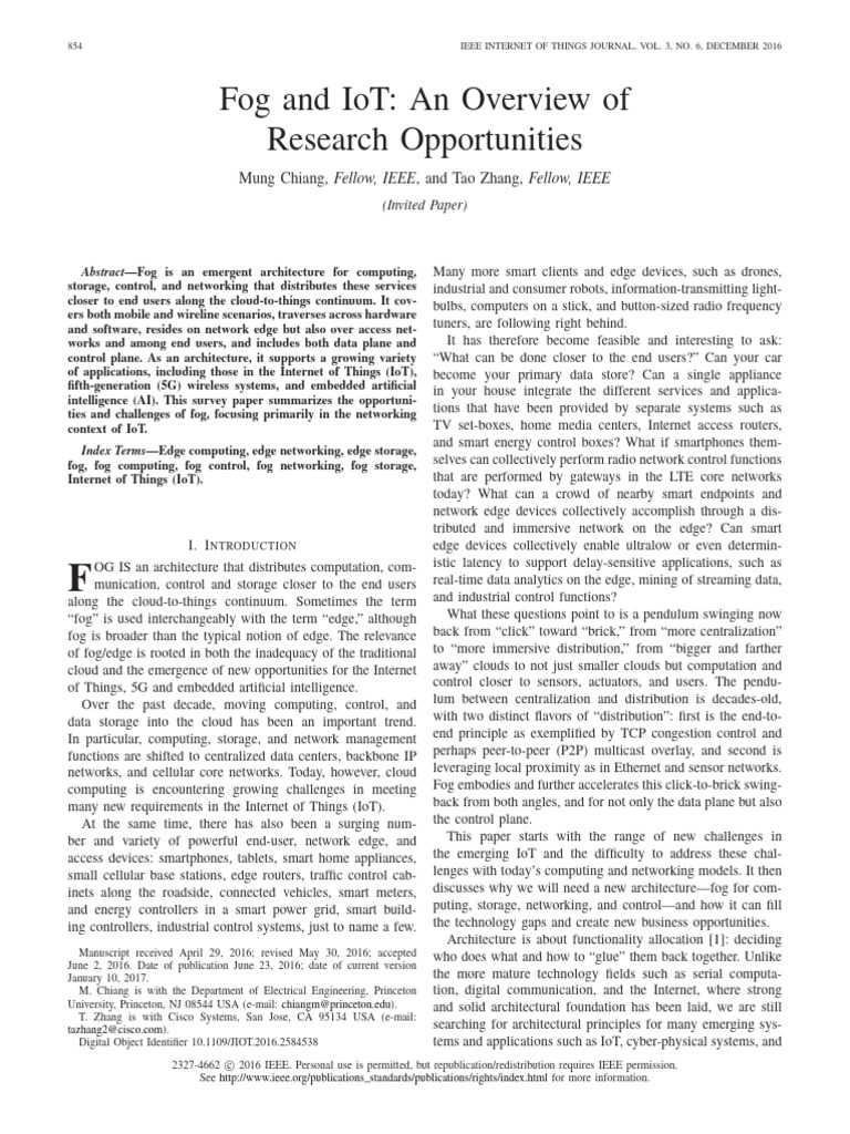 Fog Computing in IoT: Opportunities Ahead | PDF | Internet Of Things ...