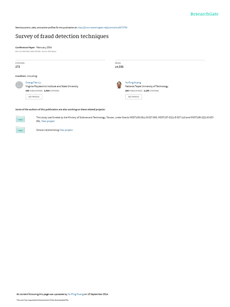 Survey of Fraud Detection Techniques | PDF | Pattern Recognition ...