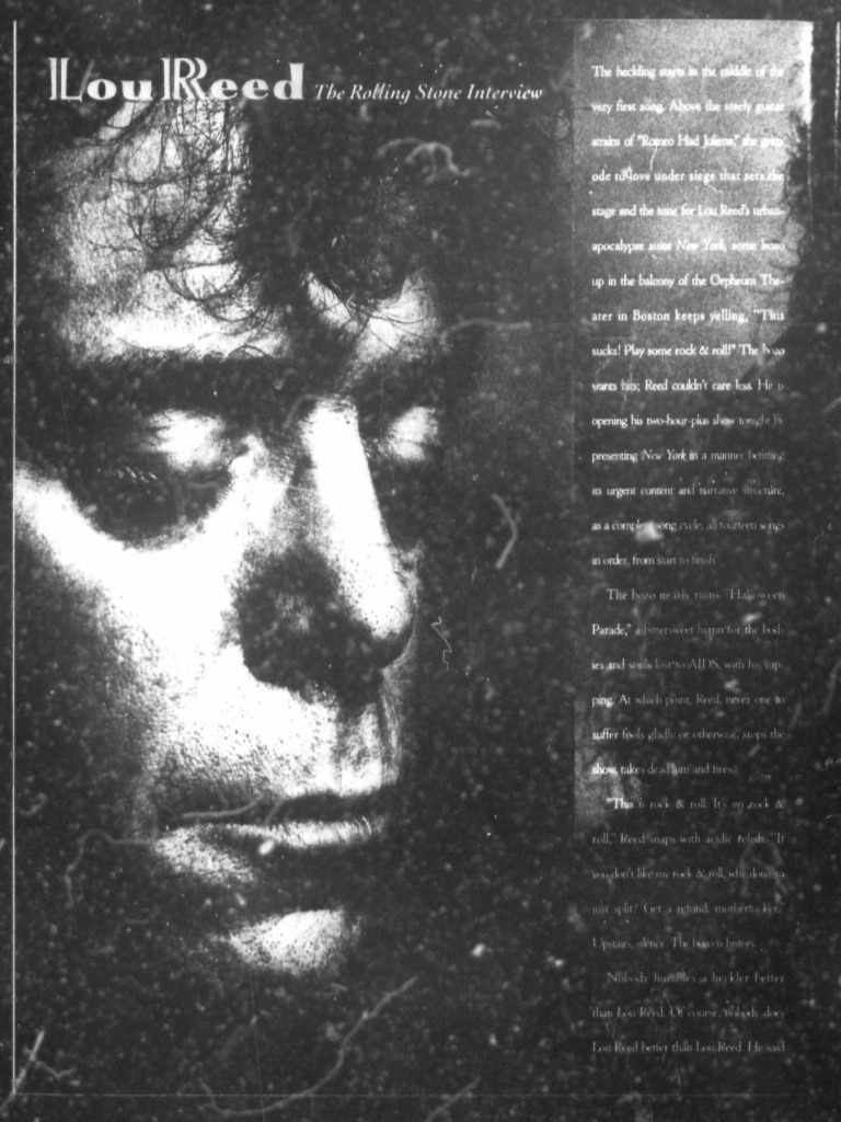 1989 Rolling Stone Lou Reed Interview | PDF