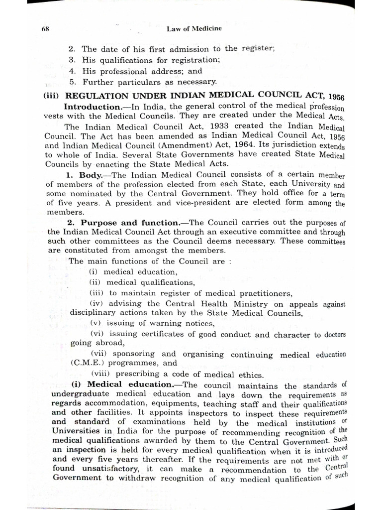 Medical Council Act & Medical Code | PDF