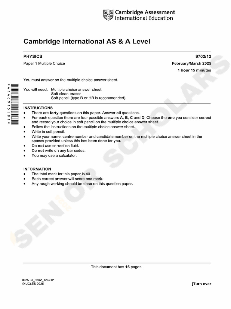 Phy 12 QP | PDF