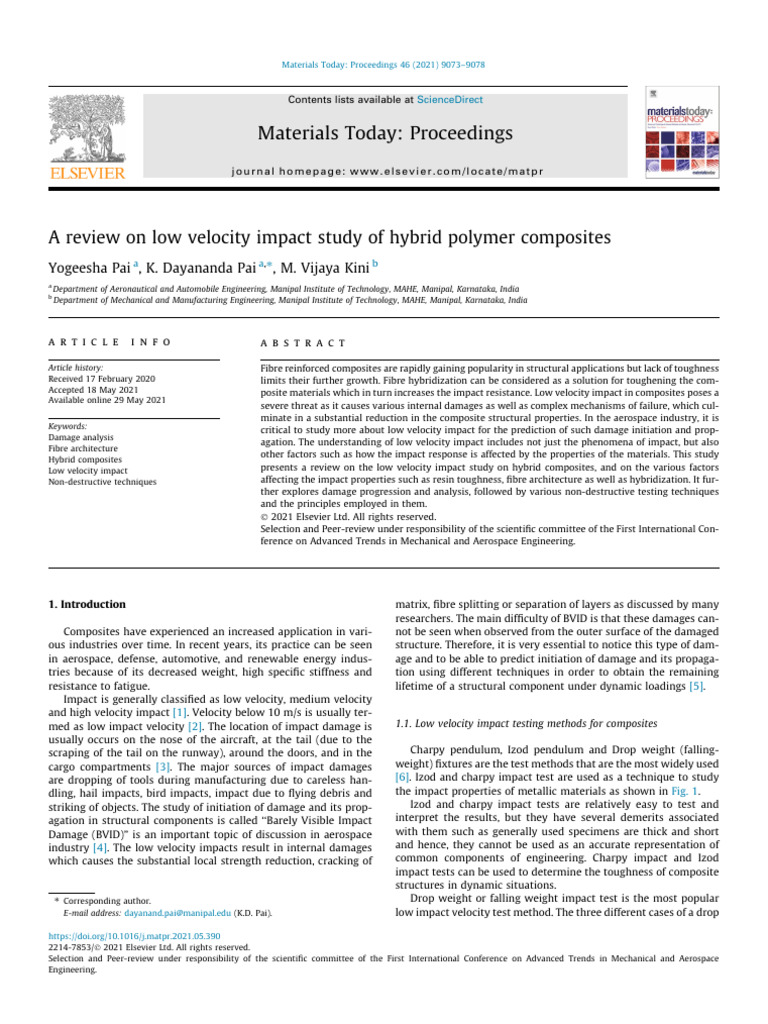 Low Velocity Impact in Hybrid Composites | PDF | Composite Material ...