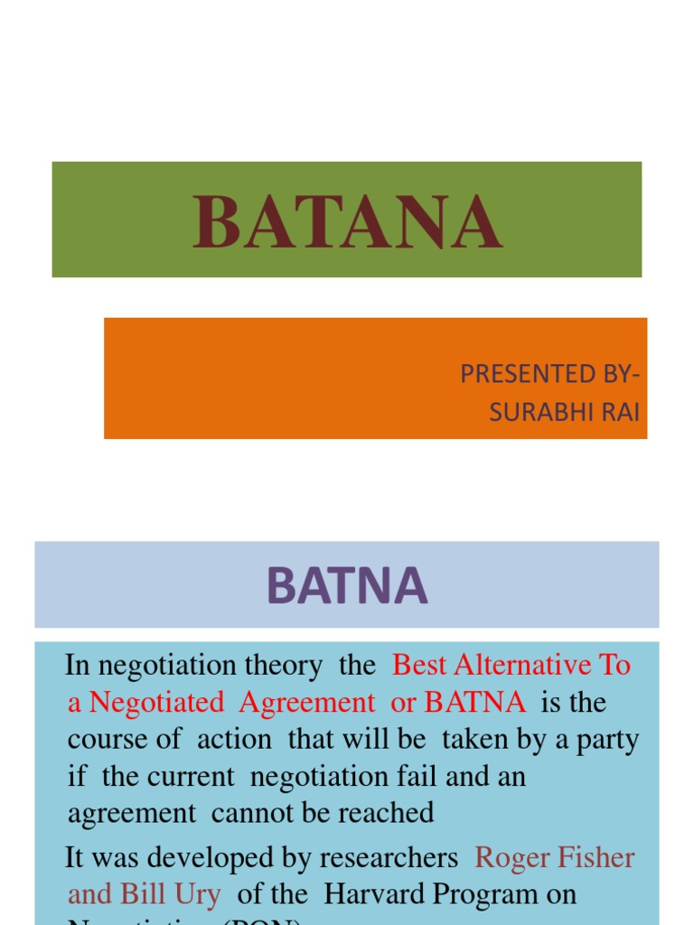 Understanding BATNA in Negotiation | PDF
