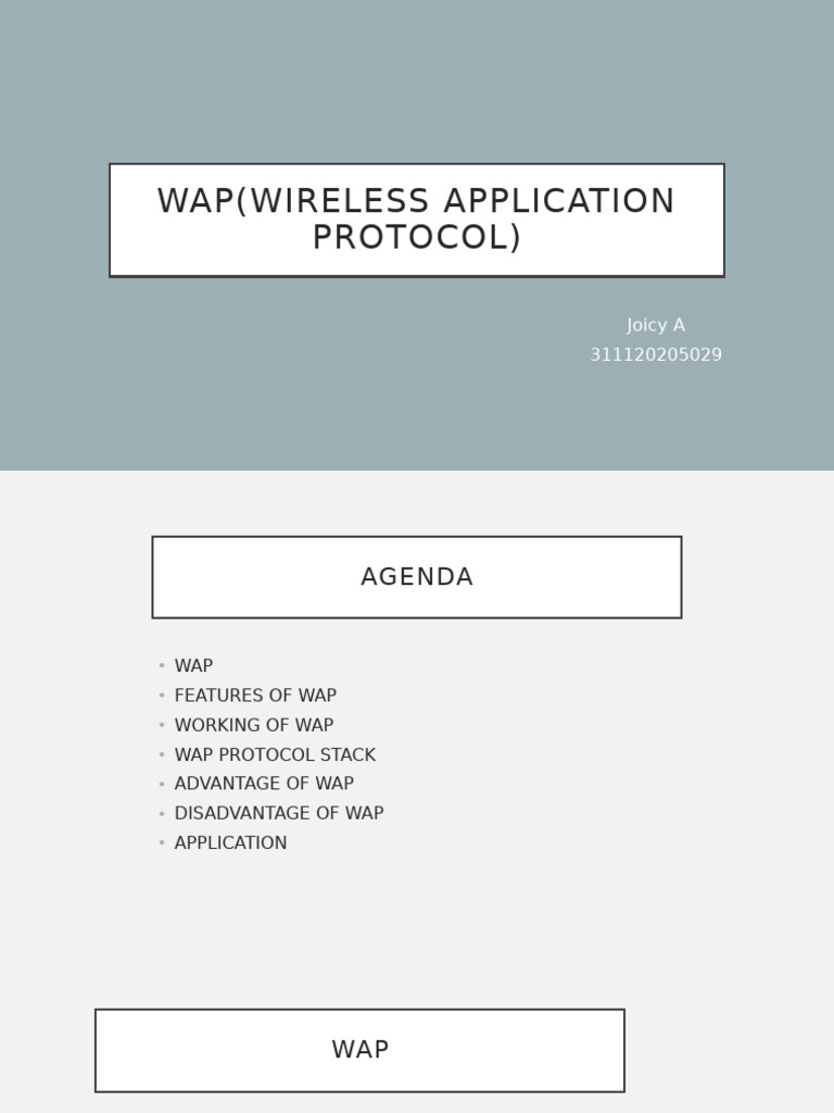 Wap (Wireless Application Protocol) : Joicy A 311120205029 | PDF ...
