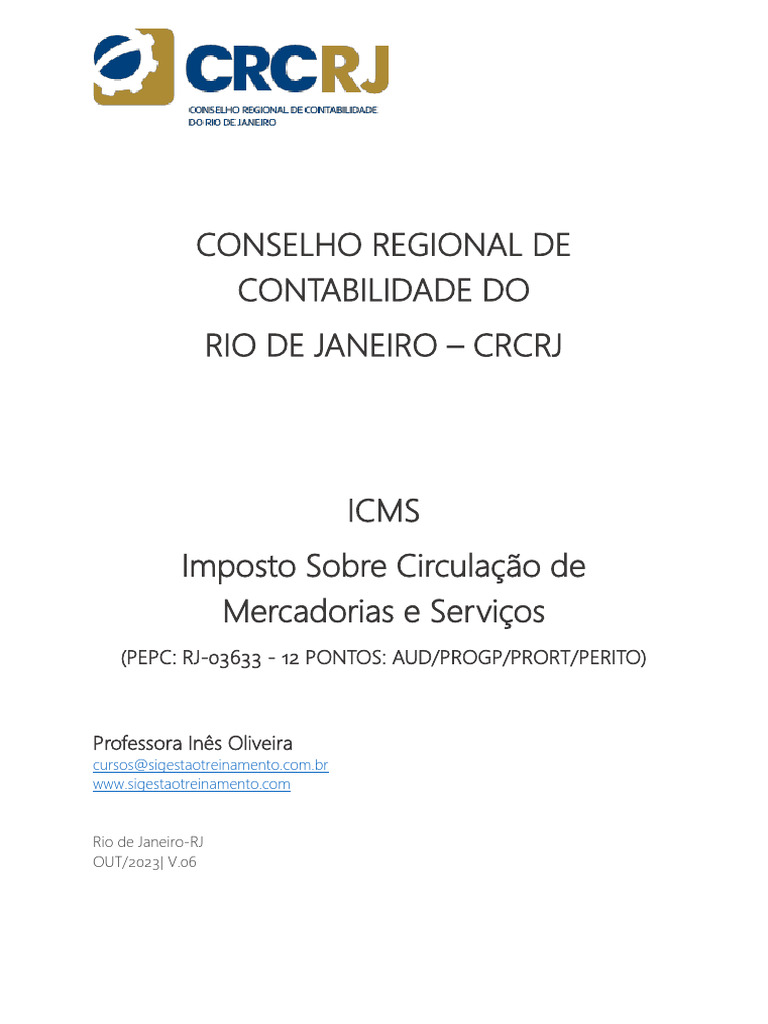 Guia Completo sobre ICMS no RJ | PDF | Impostos