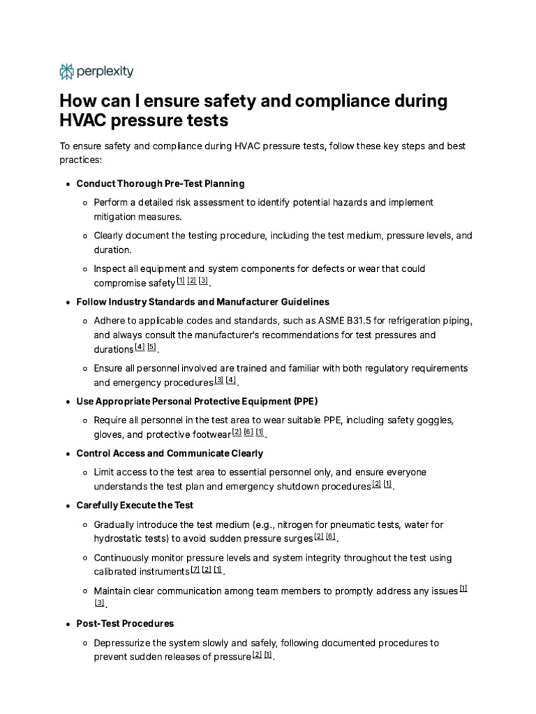 How Can I Ensure Safety and Compliance During HVAC | PDF | Safety ...