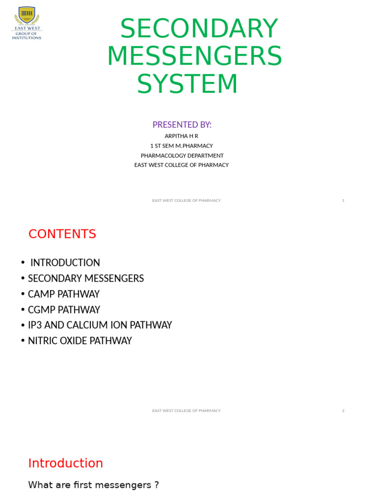 Understanding Secondary Messengers in Pharmacology | PDF | Cell ...