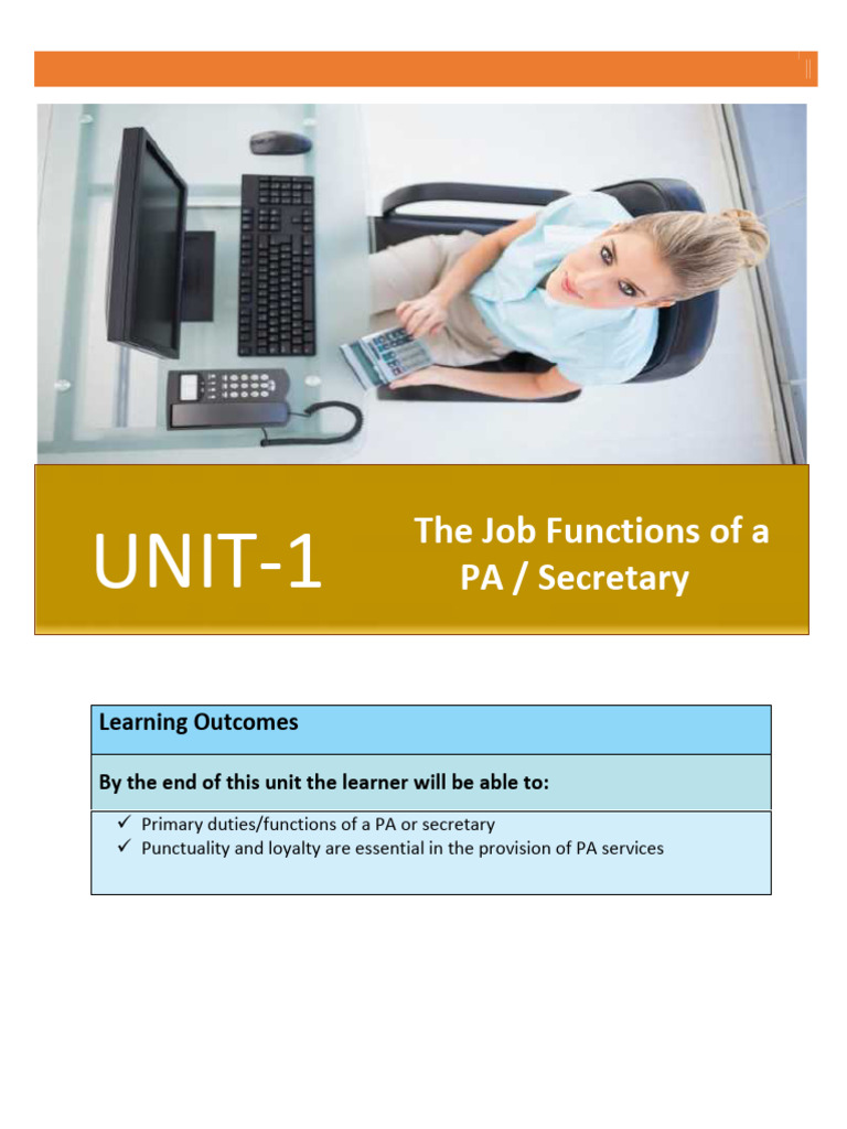 Advanced PA and Secretarial Skills Course | PDF | Desk | Lighting