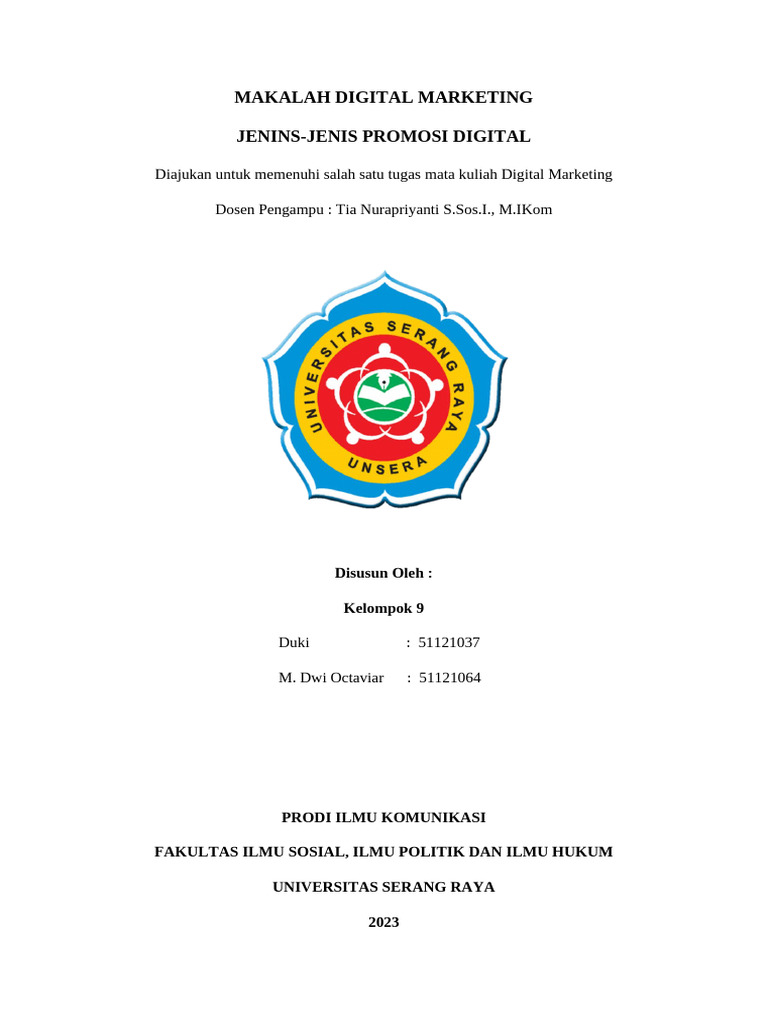 Makalah Digital Jenis-Jenis Digital Marketing | PDF
