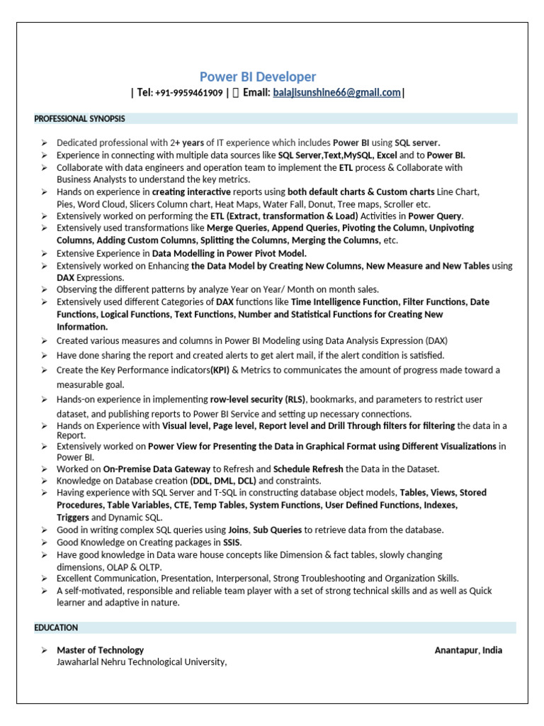 Power BI Developer for Northwell Health | PDF | Microsoft Sql Server | Sql