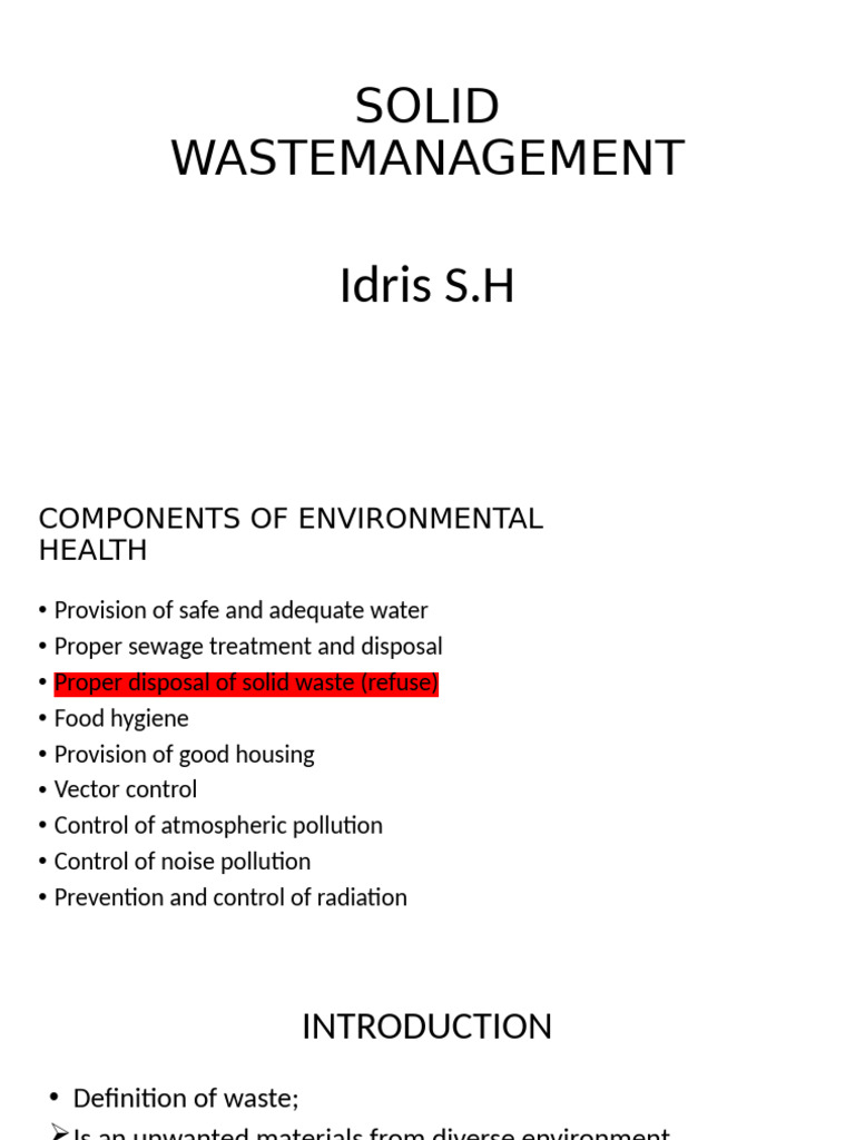 Solid Waste Management | PDF | Waste | Waste Management