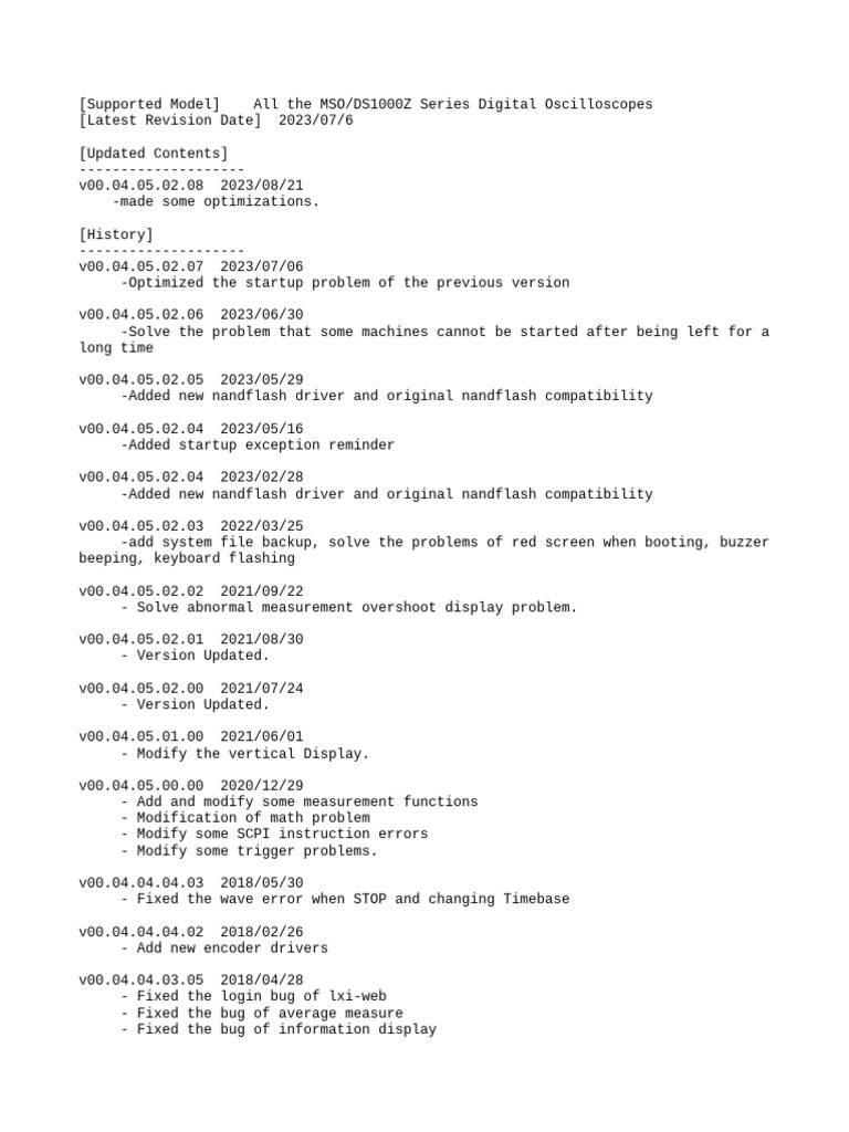 MSO - DS1000Z Release Notes | PDF | Computing | Computer Engineering