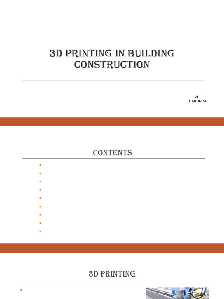 3D Printing in Construction: Overview | PDF | 3 D Printing | Materials
