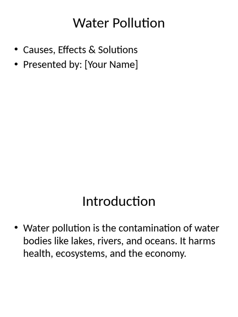 Water Pollution Presentation | PDF