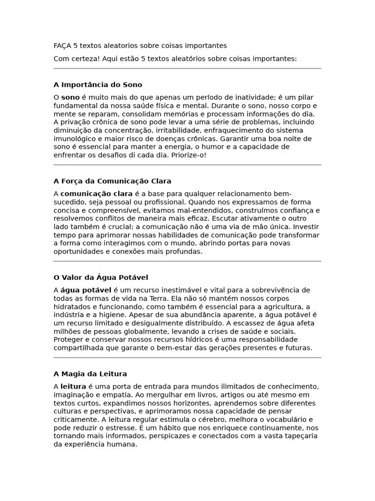 5 Textos Super Importantes PT 2 | PDF | Dormir | Comunicação
