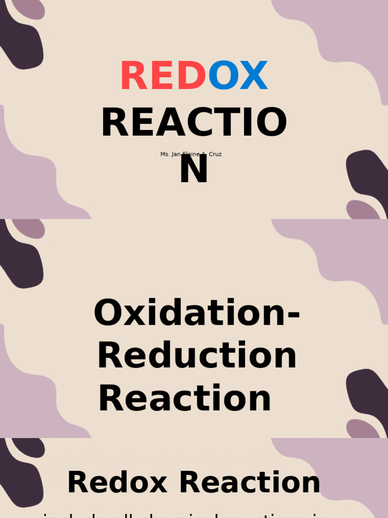 4 2nd Redox XReaction | PDF | Redox | Chemical Reactions