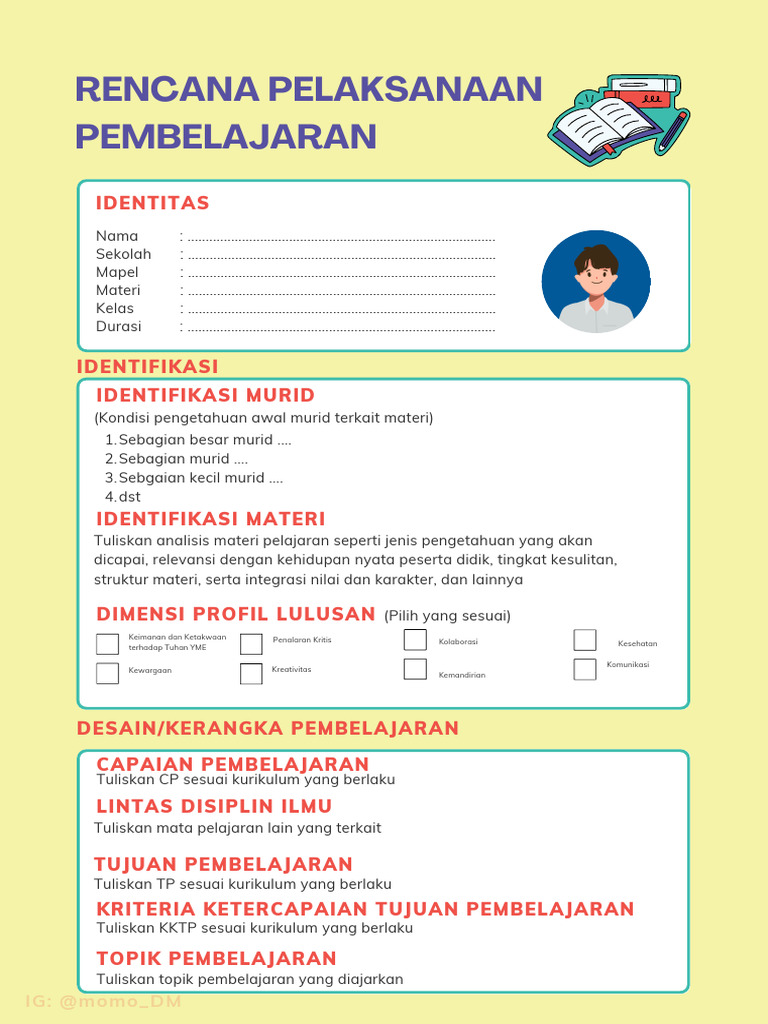 Format RPP Pembelajaran Mendalam | PDF