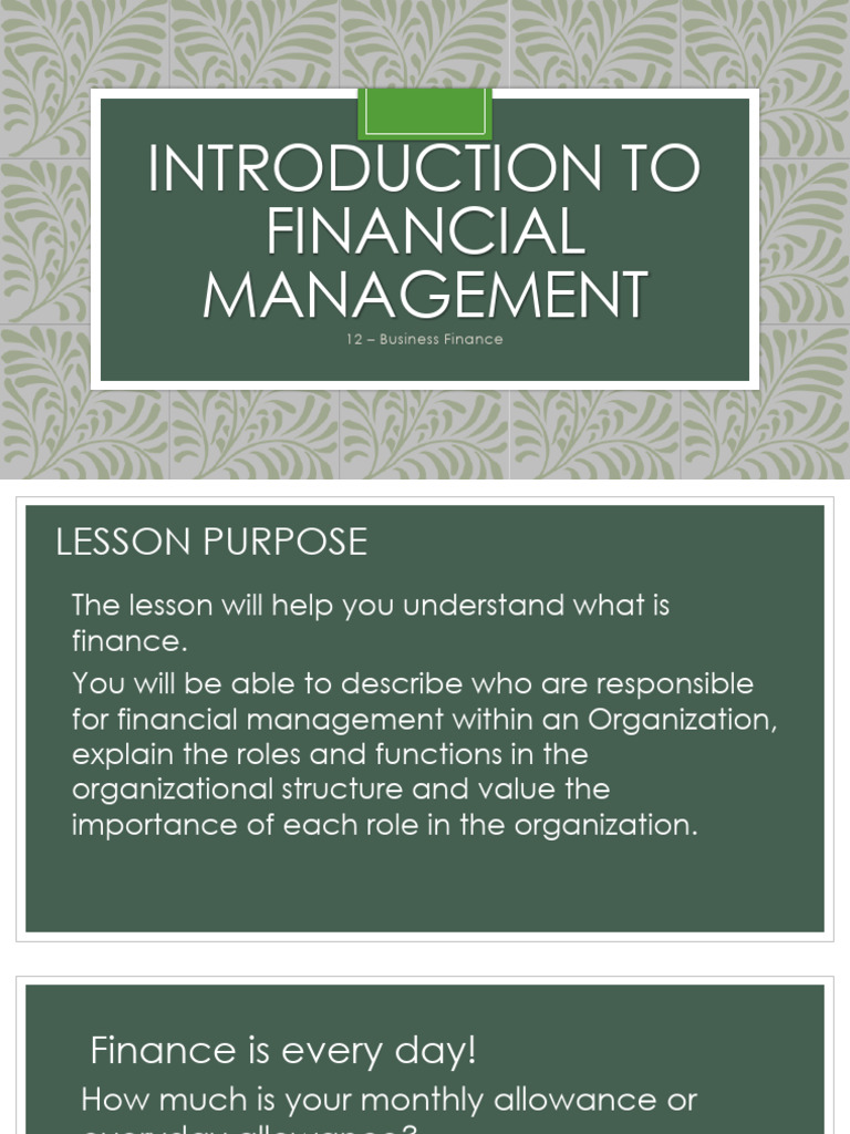 Understanding Financial Management Roles | PDF | Securities (Finance ...