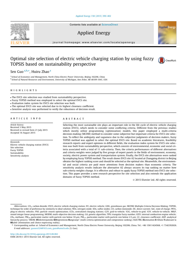 Optimal EV Charging Station Site Selection | PDF | Electric Vehicle ...