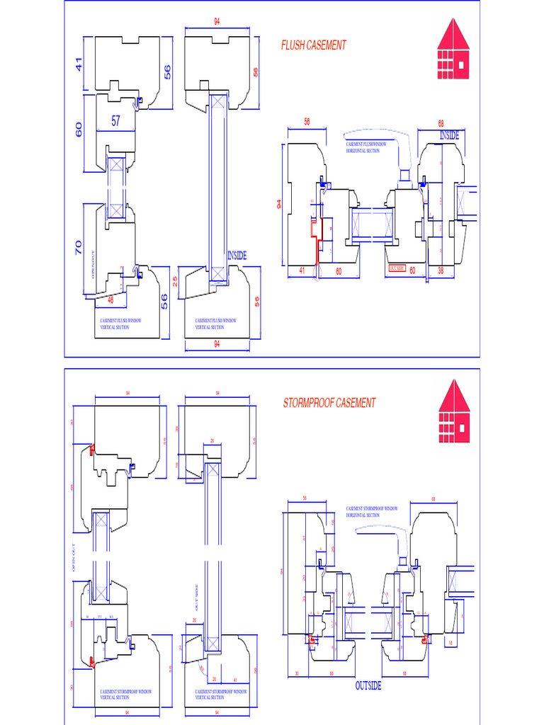 Stormproof Window Section Drawings | PDF | Glass Applications | Glass Art