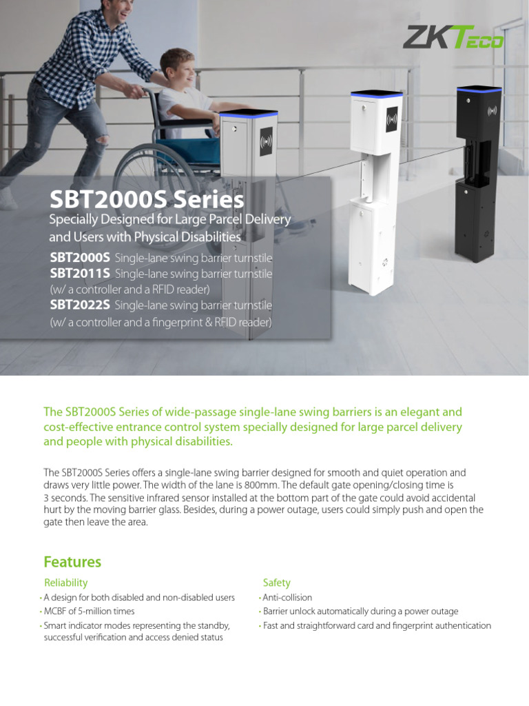 SBT2000S Swing Barrier for Access Control | PDF | Radio Frequency ...