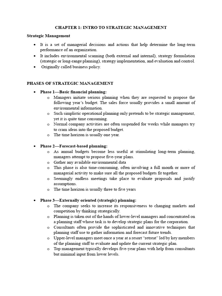 Strategic Management Overview and Phases | PDF | Strategic Management ...