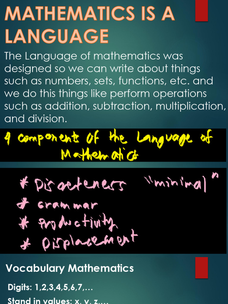 Understanding Mathematical Language | PDF | Subtraction | Summation