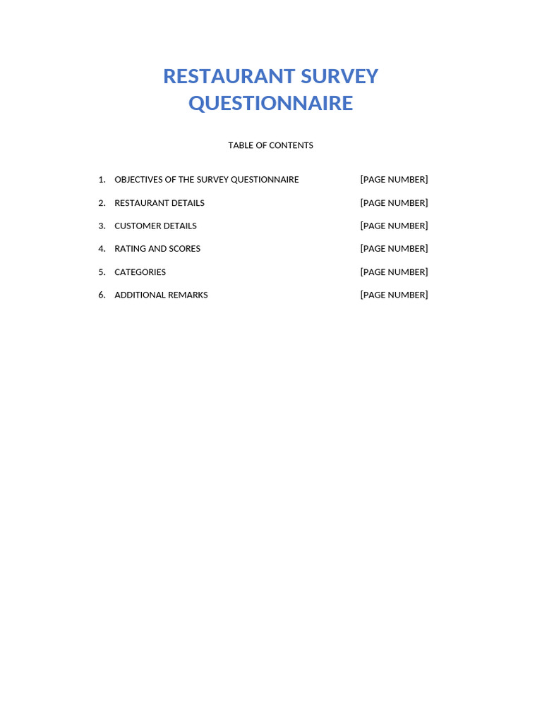 Restaurant Customer Feedback Survey | PDF | Restaurants | Questionnaire