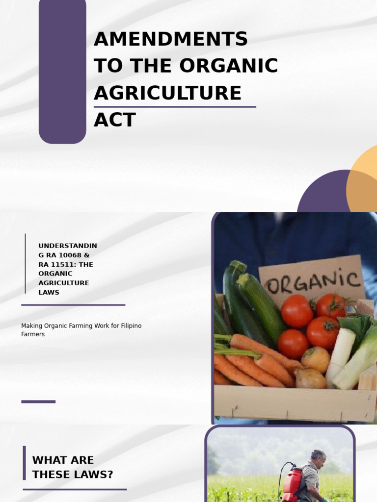 Amendments to Organic Agriculture Laws | PDF | Organic Farming ...