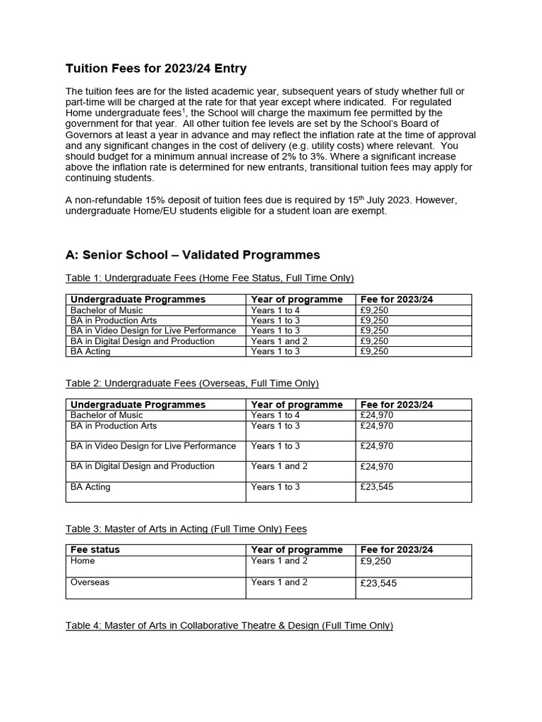 Fee Schedule For New Students 2023-24-0 | PDF | Undergraduate Education ...
