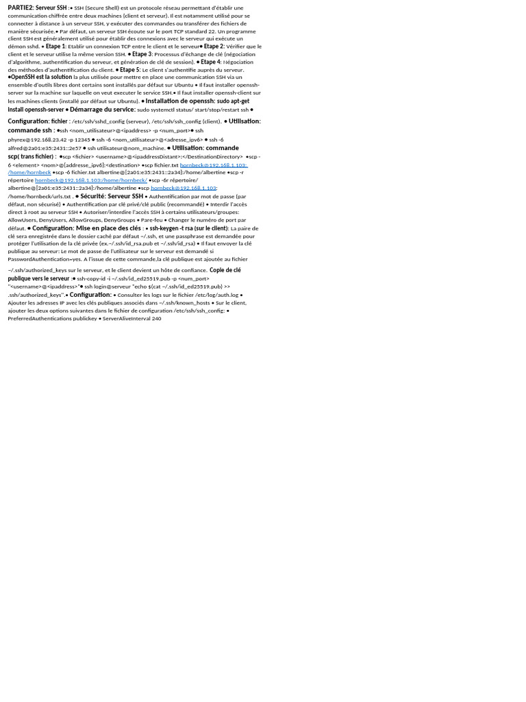 Guide d'installation et sécurité SSH | PDF | Enveloppe de protection ...