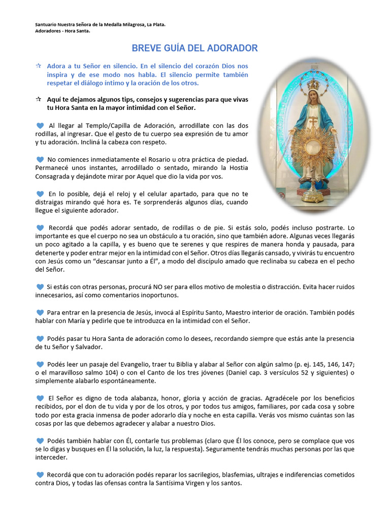 Guía para la Hora Santa de Adoración | PDF | María, madre de Jesús ...
