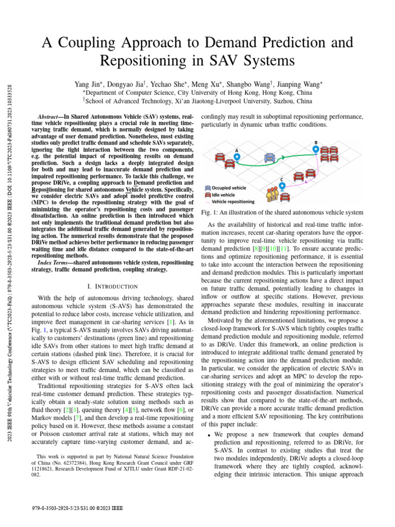 A Coupling Approach To Demand Prediction and Repositioning in SAV ...