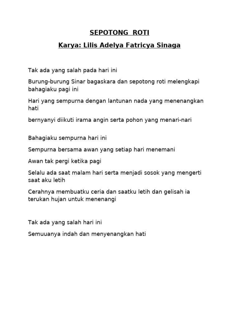 Cerita Pagi: Bahagia dan Roti | PDF