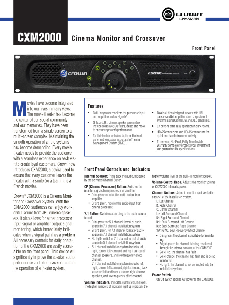 CXM2000 EN Data Sheet 0527 | PDF | Loudspeaker | Amplifier