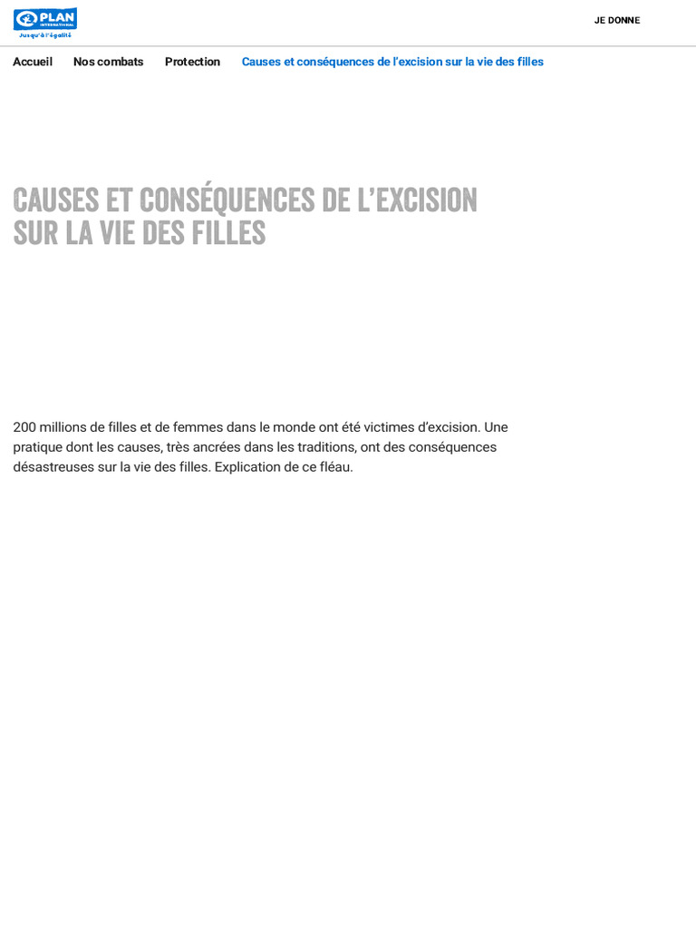 Causes et conséquences de l'excision | PDF | Mutilations génitales ...