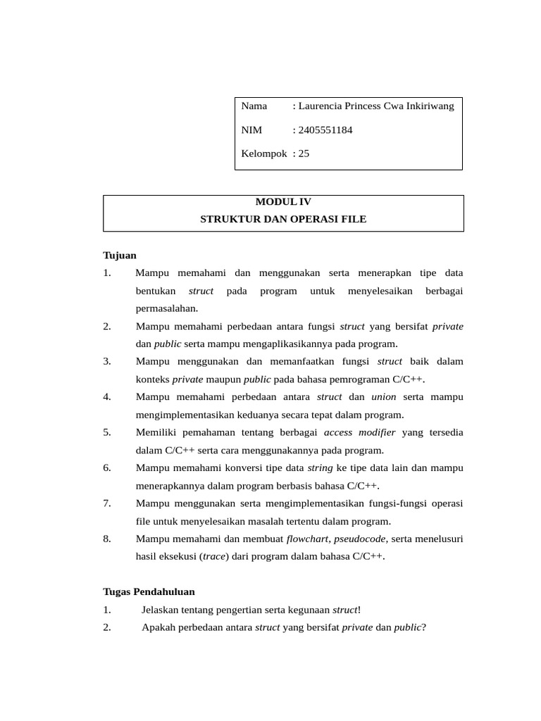 Struktur dan Operasi File dalam C/C++ | PDF