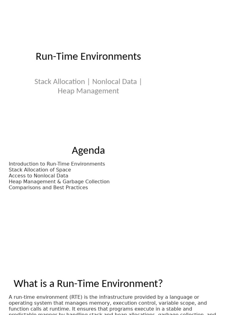 Full RunTime Environment Presentation | PDF | Scope (Computer Science ...