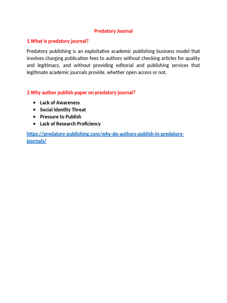 Understanding Predatory Journals | PDF | Scholarly Communication ...