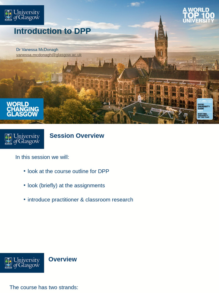 DPP Course Overview by Dr. McDonagh | PDF | Pedagogy | Cognition