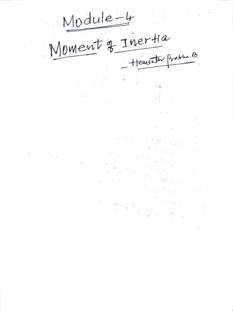 Mechanics Module 4 Inertia | PDF