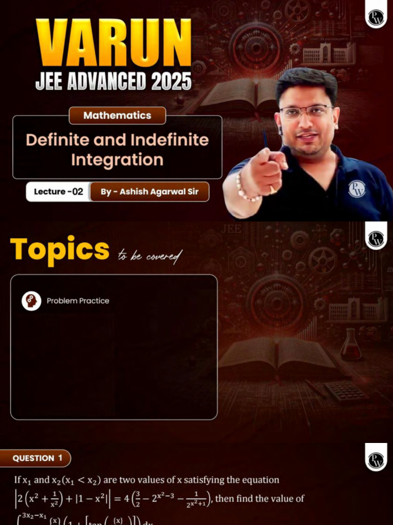 Definite and Indefinite Integration 02 - Class Notes | PDF