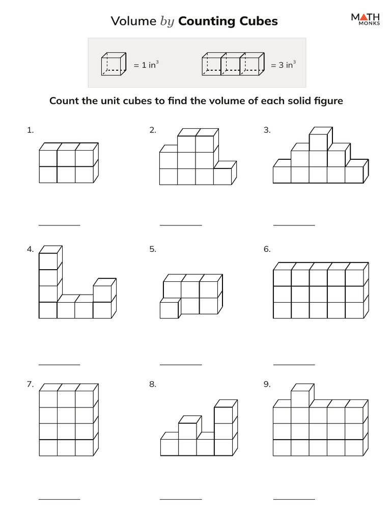 Volume Calculation with Unit Cubes | PDF