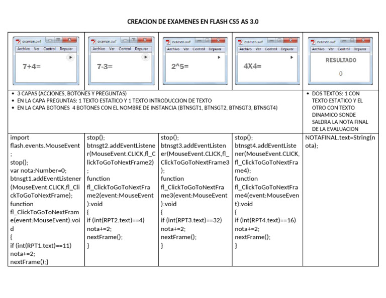 Creacion de Examenes en Flash CS5 As 3 | PDF