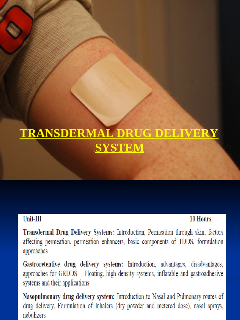 Transdermal Drug Delivery Overview | PDF | Epidermis | Topical Medication